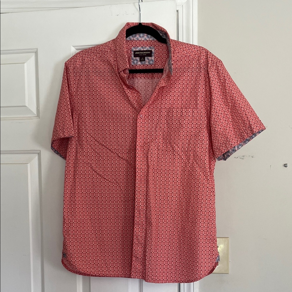 Johnston & Murphy Red Geometric Men's Shirt